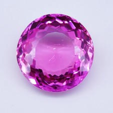 Certified 65.90 Ct Natural Pink Sapphire Round Cut Loose Gemstone Brilliant