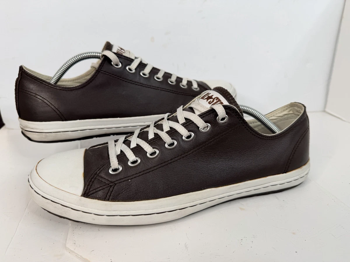 CONVERSE All Star Leather Low Top Mens 13 Black Brown Lace Up Casual Shoes Converse Chuck Taylor All Star Low Shoes Mens Size 13 Black  main image 3
