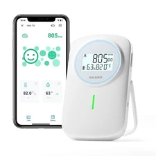 Gas CO2 Detector Air Monitor Quality Tester Temperature Humidity Measuring Home