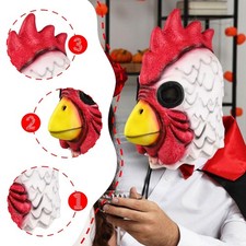 Turkey Head Mask Cosplay Prop Animal Mask for Stage Performance Role Playing