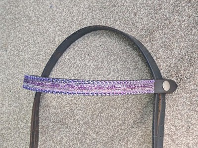 Easy Quick Snap Change Bling STIRNBAND. Full Size 16''. Lila