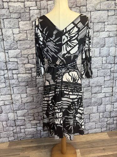 Diane von Fürstenberg Wickelkleid UK12,DE 38/40/42 Creme-schwarz,Seide,2U2 - Bild 9 von 19