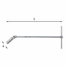 CHIAVE A T SNODATA LUNGA PER CANDELE BOCCA ESAGONALE 20.8 mm - USAG 278NL