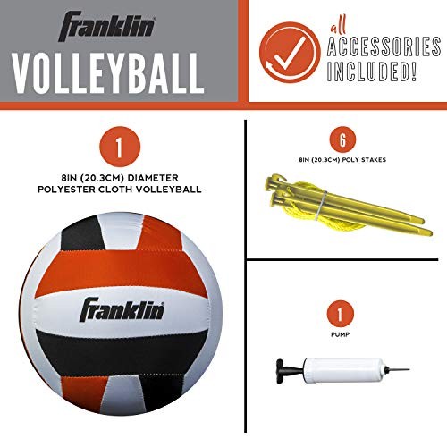 FRANKLIN SPORTS OUTDOOR VOLLEYBALL NET SETS, COMPLETE SET - 52641X - YELLOW
