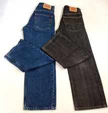 Levi's 569 Jeans Youth Size 10 W 25 L 25 Black Gray Blue Loose Straight Cotton