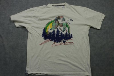 LRG Roots Equipment Shirt Mens XL White Forest Graphic Plaid Woman Front Tee