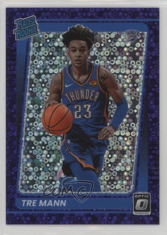 2021 Donruss Optic Rated Rookie Fast Break Purple Prizm 2/95 Tre Mann #168 0rd2