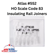 Atlas #552 HO Scale Code 83 Plastic Insulating Rail Joiners (24 pcs)
