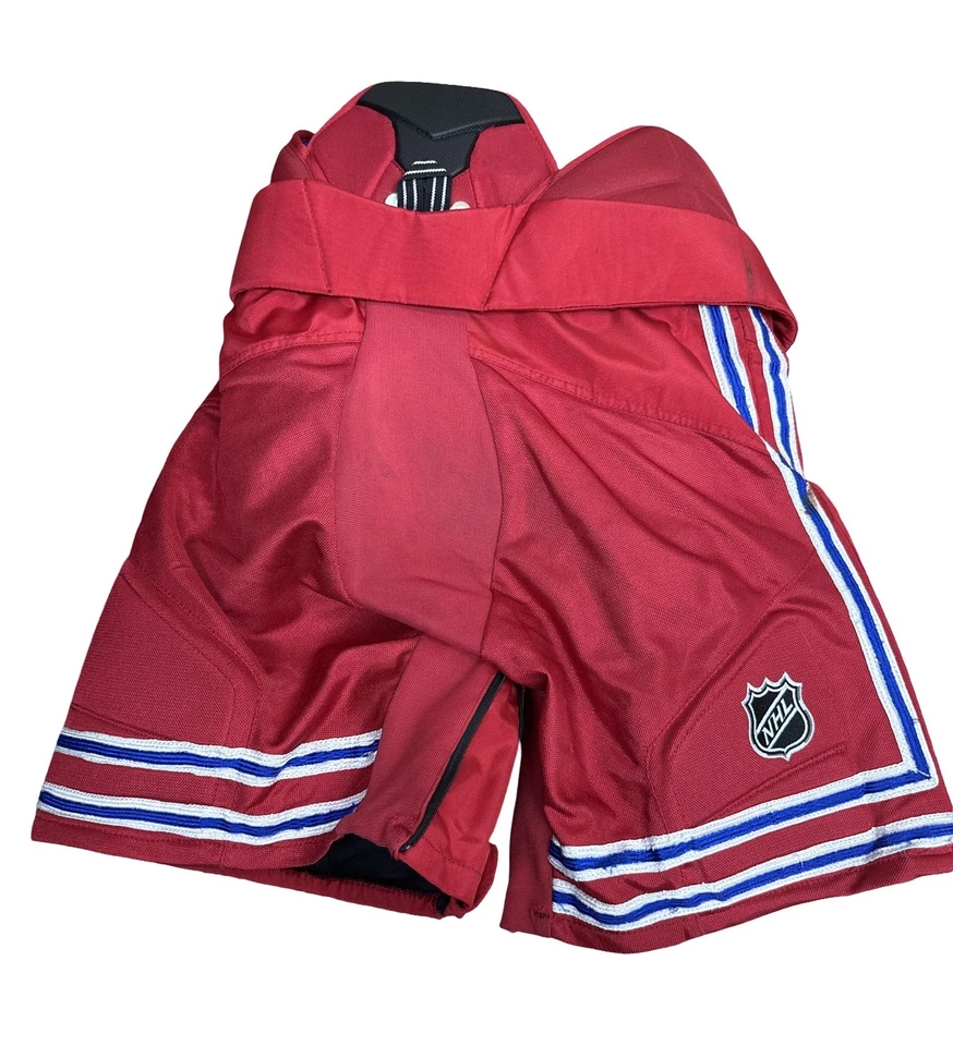 Pantalones de hockey New York Rangers NHL Pro Stock Warrior talla pequeña para hombre” Foto 2 de 4