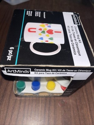 ARTMINDS CERAMIC MUG KIT, 6 POTS OF PAINT