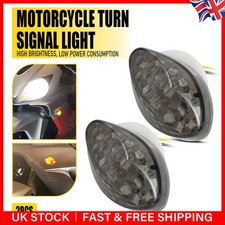 2pcs Smoke Flush Mount Motorcycle LED Turn Signals Light Amber Indicator Lamp UK