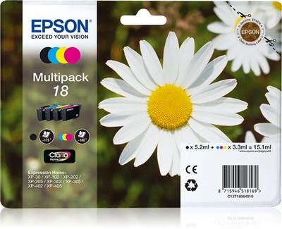 Epson 18 / T1806 / C13T18064012 / C13T18064022 Tinten Sparset schwarz, cyan, mag