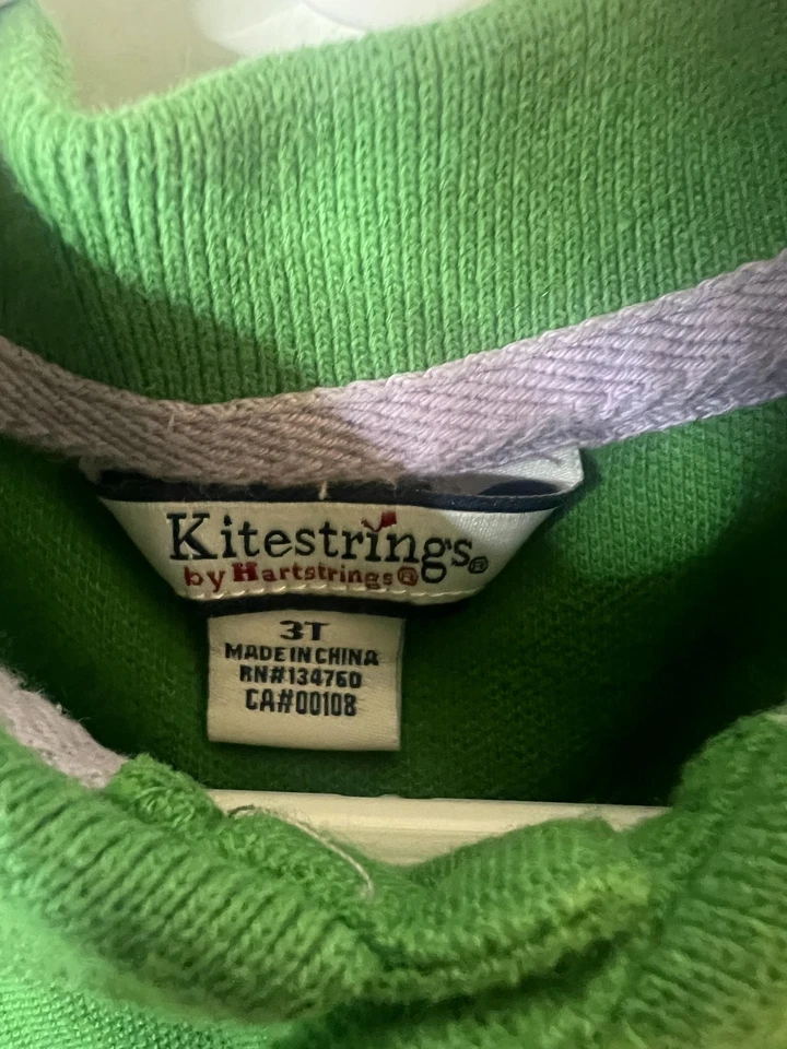 Camisa Polo Kitestrings by Hartstrings Niños 3T Verde Bordado Algodón Argyle Foto 4 de 4