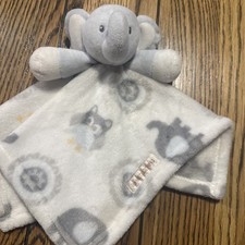 Blankets and Beyond Elephant Owl Blue Grey Gray Lovey Plush Blanket Baby
