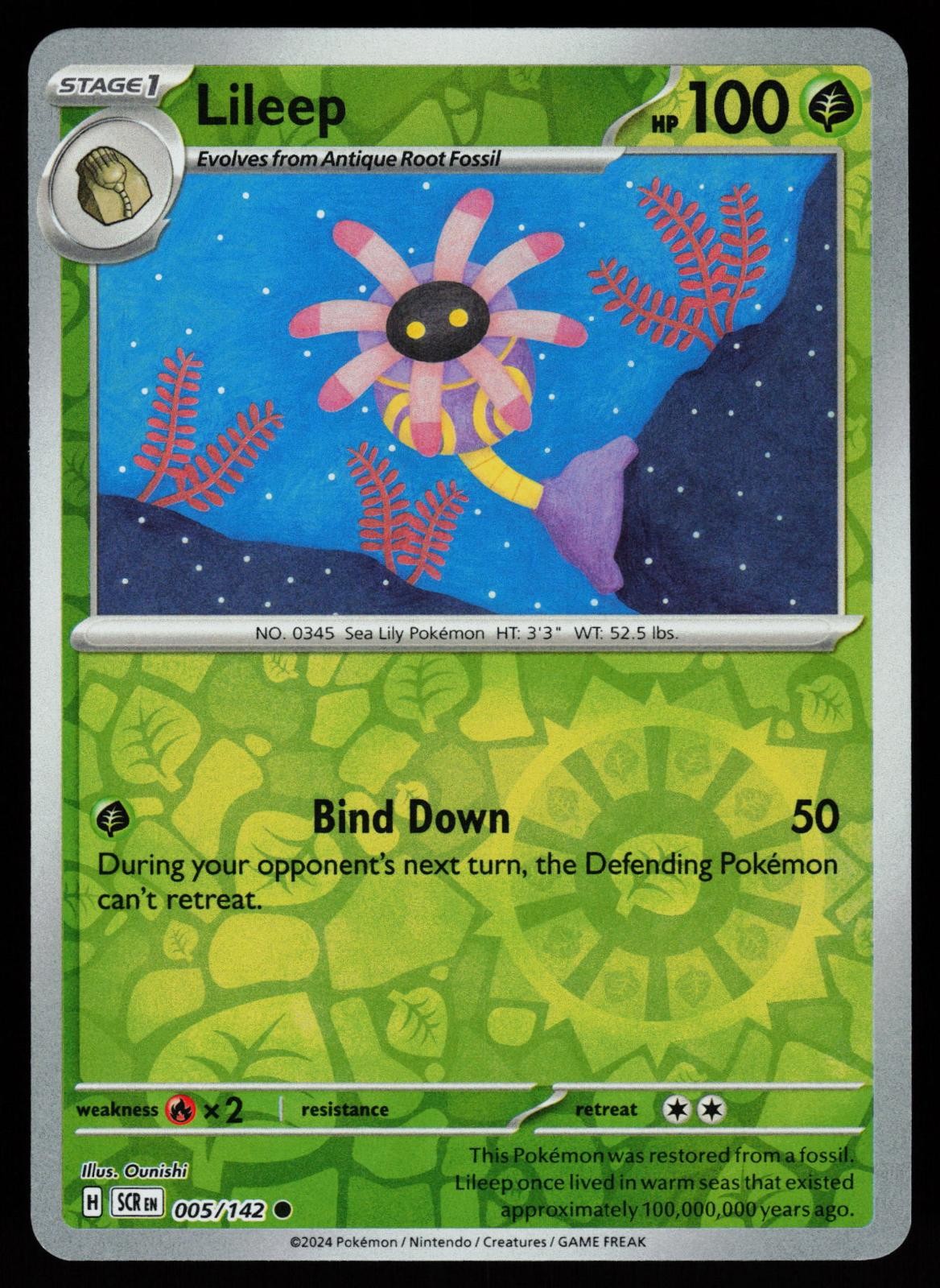 Lileep 5/142 Common Stellar Crown Pokemon Reverse Holo Near Mint