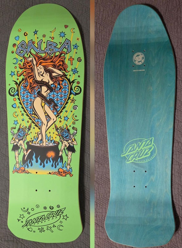 Santa Cruz SALBA Witchdoctor Lime Green Skateboard Deck 💥NEW💥 Blacklight React