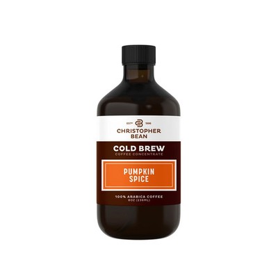 Christopher Bean Pumpkin Spice Cold Brew Coffee - Smooth & Flavorful Bottle