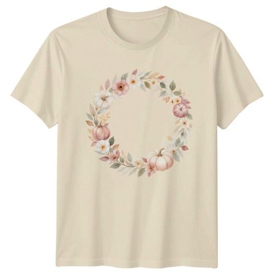 Damen T-Shirt Herbst Kürbis Blumenkranz Herbst Ernte Erntedank Geschenk