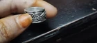 Wide Sterling Silver Braided Ring | Handmade Celtic Knot Band | Oxidized Silver