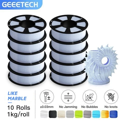 10KG Geeetech 3D Drucker Filament PLA 1.75mm 1KG/Rolle Wie Marmor Blau NEU
