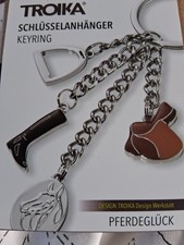 Troika Horse Riding Keyring. Equestrian Gift.