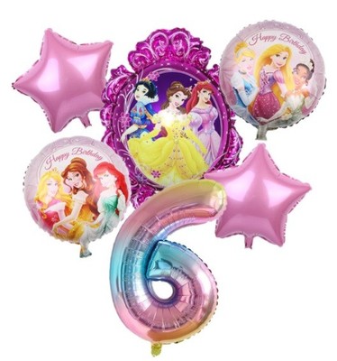 Prinzessin 6. Geburtstag Party Luftballons Kinder Deko Alter 6 Luftballon Mädchen rosa