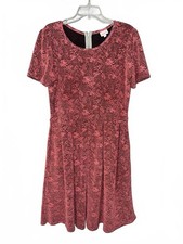 LulaRoe Pink Floral Short Sleeve Dress with Back Zipper