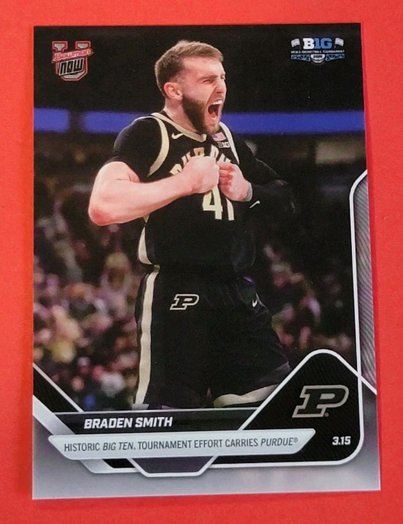 Braden Smith ROOKIE CARD 3-15-2026 WEARS JERSEY #41 BIG 10 TOURNAMENT CHAMPIONS