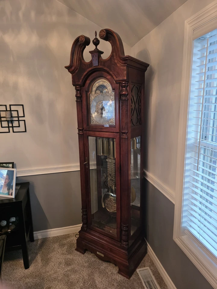 Howard C. Miller Grandfather Clock Vintage - Image 4 of 4