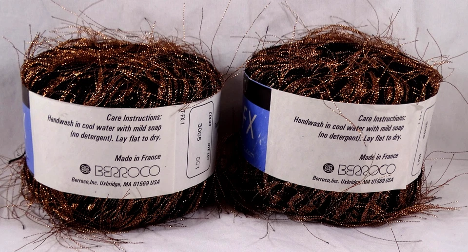 copper black Berroco Yarn Tassel FX Eyelash novelty Knitting Crochet Craft Lot 2 - Image 3 of 4