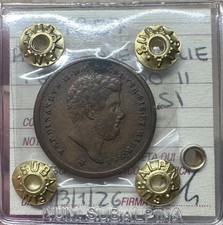REGNO DUE SICILIE FERDINANDO II 2 TORNESI 1857 sigillata BB+