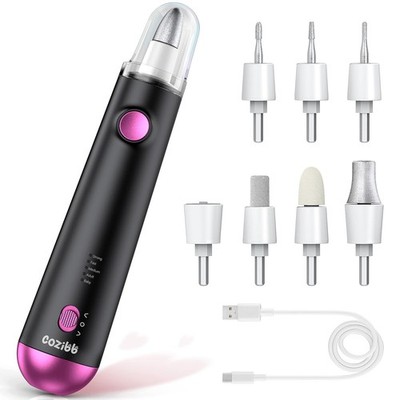 New Professional Manicure Pedicure Kit, 5-in-1 Electric Nail File Black