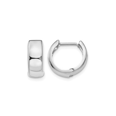 14K Weißgold Runde Klapp Creolen Huggie Creolen 4,5 mm 0,5 Zoll Damen