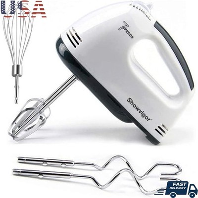 Electric Hand Mixer W/ 5 Stainless Steel Attachments 7 Speed Settings Baking New