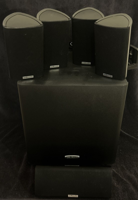 POLK AUDIO RM7 5-CHANNEL SPEAKER SET 4 SATELLITE AND 1 CENTER + SUB