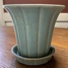 Vintage Nelson McCoy Pottery Planter  Matte Turquoise/Aqua 4 3/4”