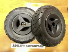 NEW PAIR: Permobil V.2 CASTERS & AGGRESSIVE SOLID TIRES F3, F5, M5, (version 2)
