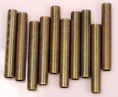 Steel All Thread Lamp Pipe Nipples, 3 Inch, 1/8IP Standard Lamp Pipe, DIY-10 Pcs