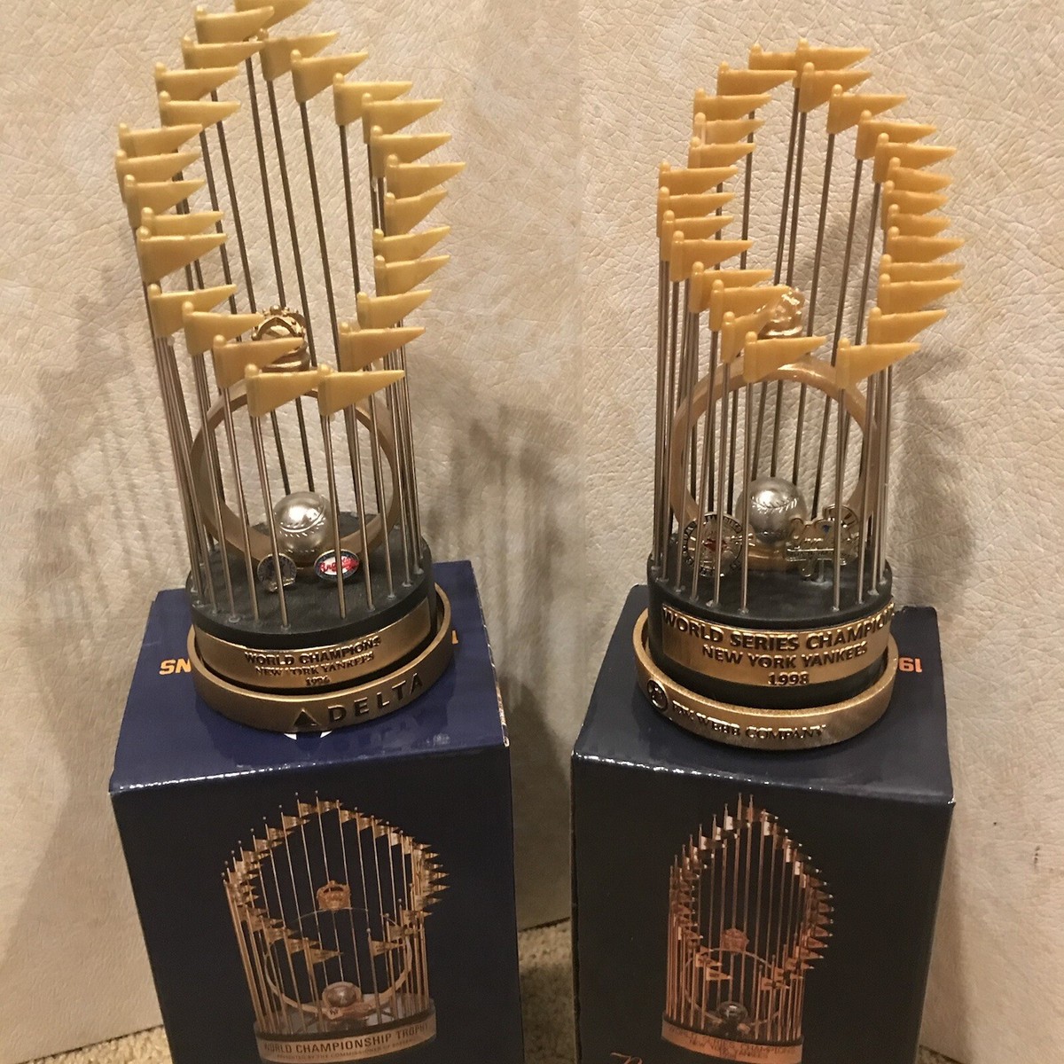 NY Yankees 1996 & 1998 World Series Championship Replica Trophy