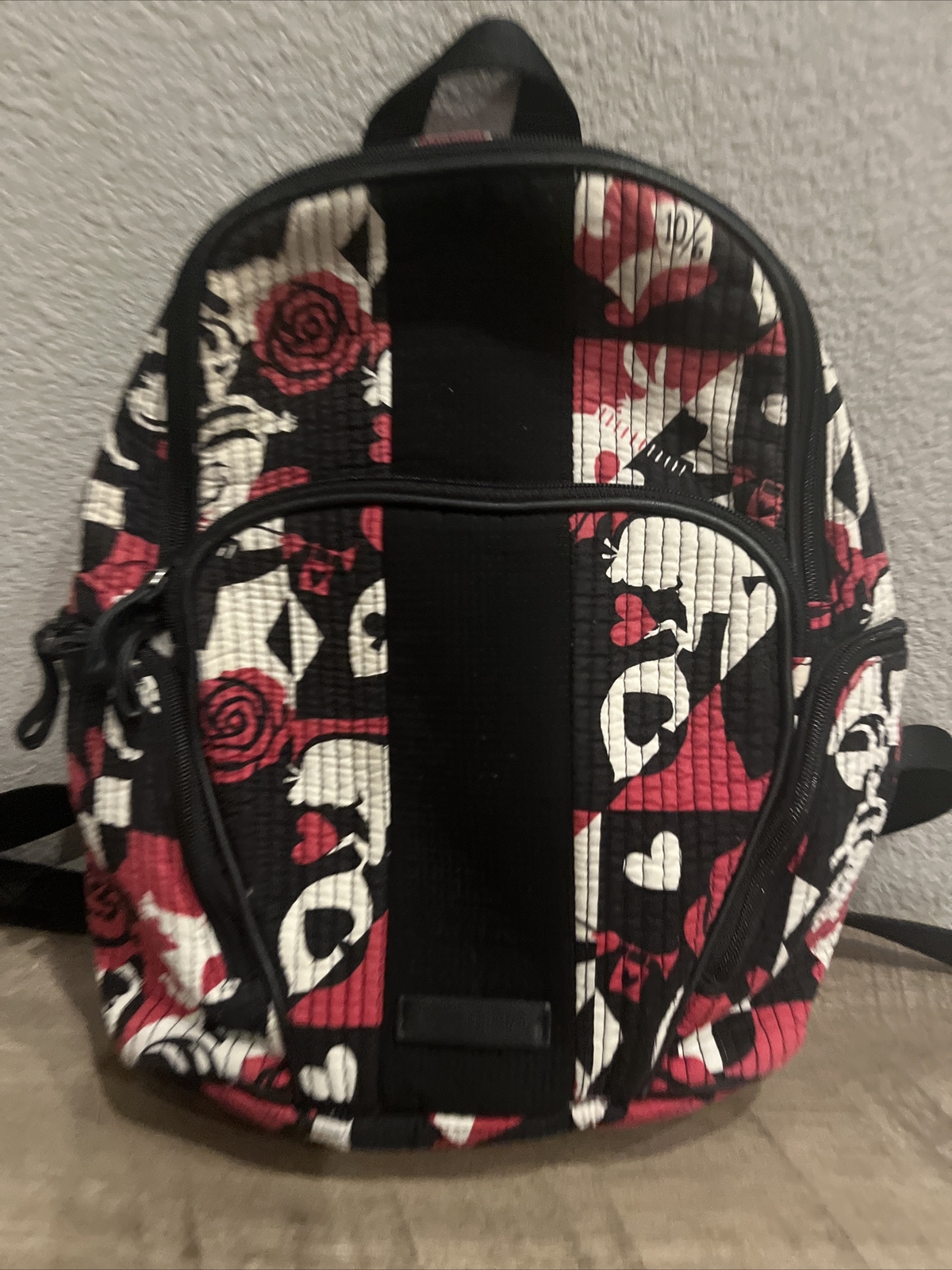 Vera Bradley Black and Red Alice in Wonderland Backpack Disney Parks Vera Bradley Alice in Wonderland Painting in  main image 2