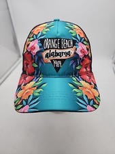 Orange Beach Alabama Floral Trucker Hat Cap Snapback Mesh Embroidered