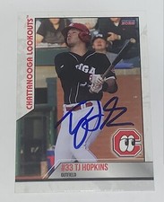 TJ Hopkins SIGNED 2022 Chattanooga Lookouts RC Auto Cincinnati Reds