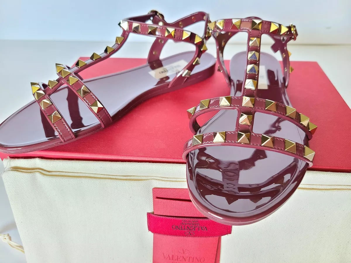 Supplement Ikke kompliceret sommerfugl New Valentino Garavani Rockstud Jelly PVC Flat Gladiator Sandals Eur 36 /  US 6 | eBay