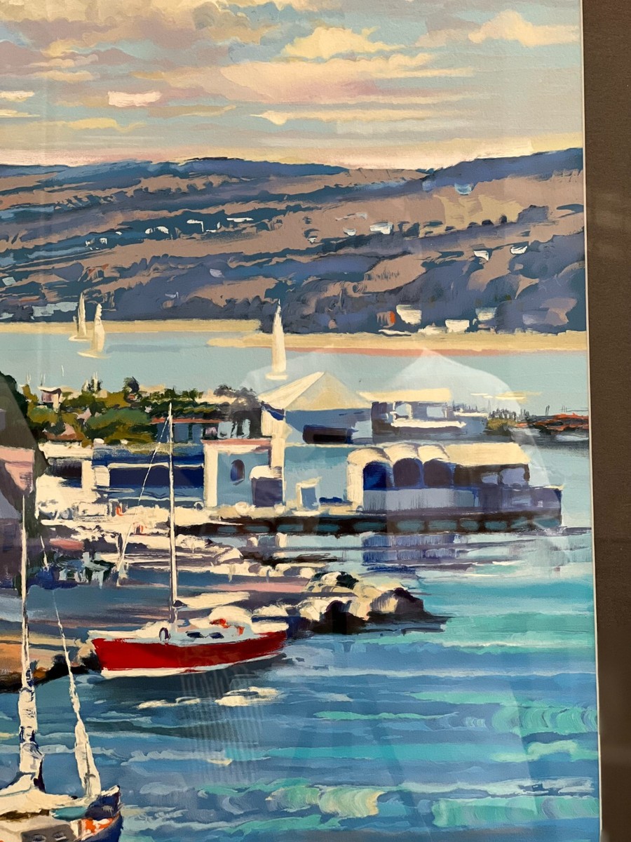 k705「SAUSALITO」ハワード・ベーレンス カリフォルニア 海岸線の風景 Howard Behrens (1933-2014) AMERICAN Sausalito Panorama