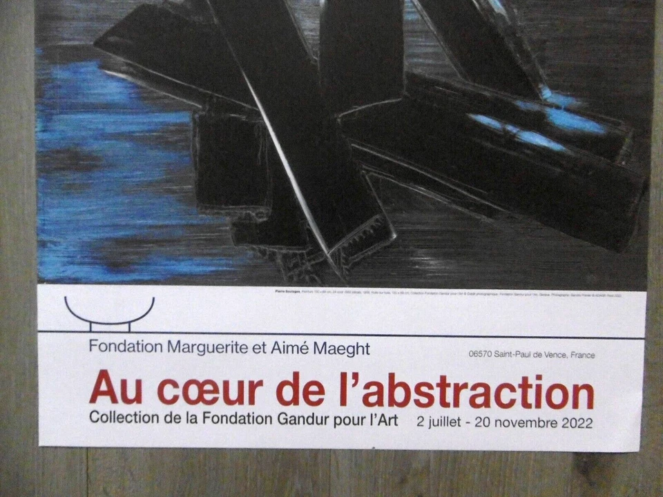 SOULAGES Pierre Affiche originale Outrenoir art abstrait abstract art Rodez 2022 - Photo 2/3