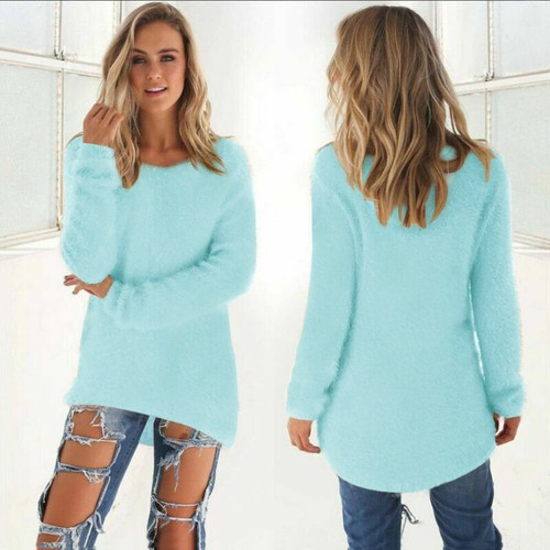 Para mujeres Cálido Suelto Jersey Vestido Pullover Prendas para el torso Suéter Informal Invierno Manga Larga - Imagen 21 de 24