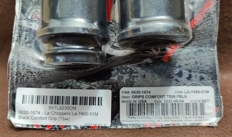 Empuñaduras cómodas planas negras LA Choppers para manillar de motocicleta Harley Davidson Foto 2 de 2