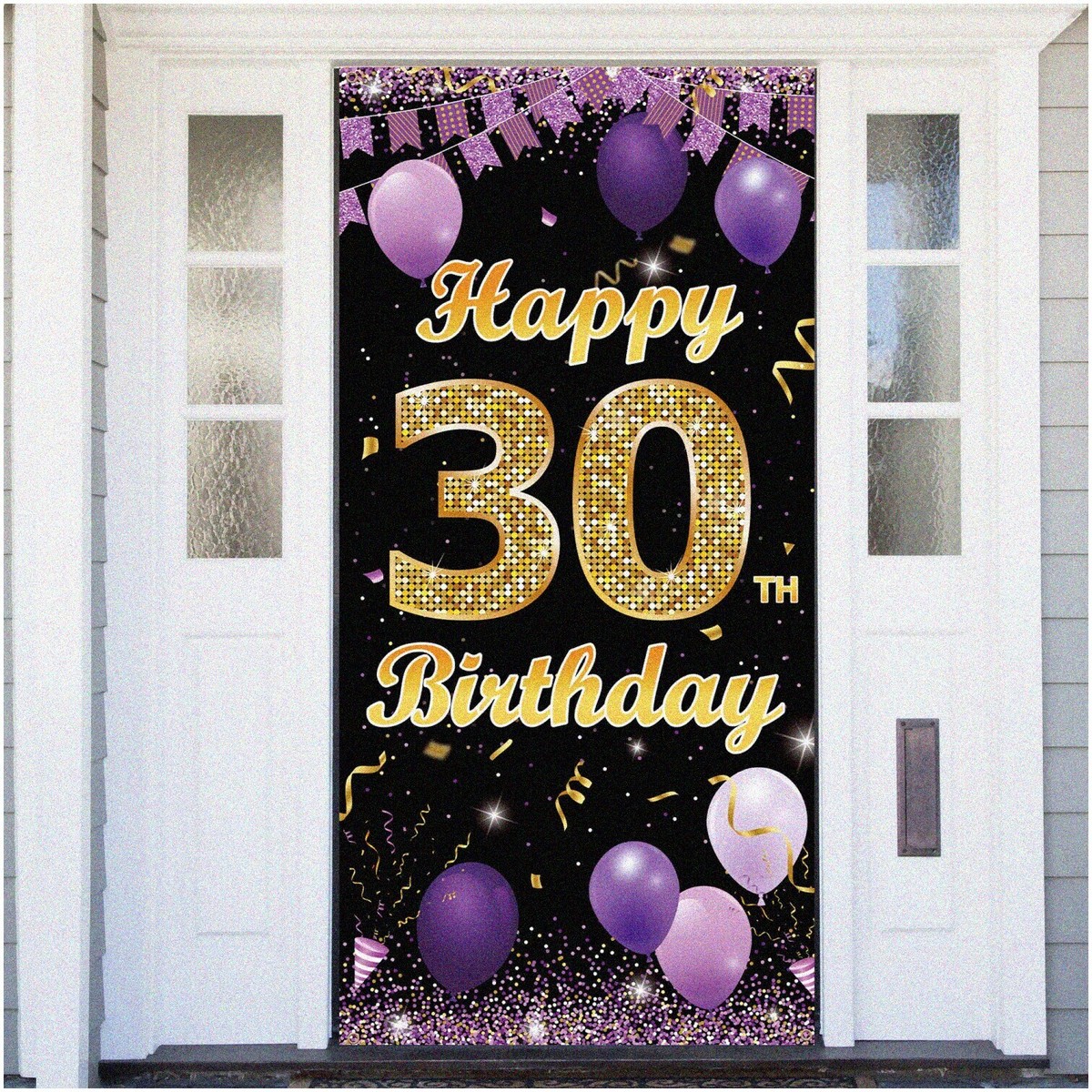 30° compleanno donna, decorazione per il 30° compleanno, scritta Happy 30th Birthday Door Banner oro rosa 30° compleanno cartellino decorativo per porta, festa di compleanno, segno di benvenuto