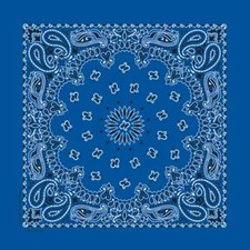 Carolina Creative Bandanna Royal Blue Paisley Print 22" x 22" Hav-A-Hank