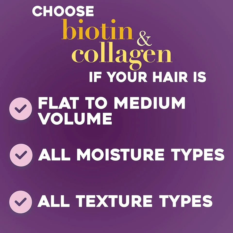 Champú Organix Grueso y Completo de Biotina y Colágeno, 385 ml Foto 2 de 4